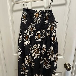 Floral Navy and Cream Women's Mini Dress/Tunic